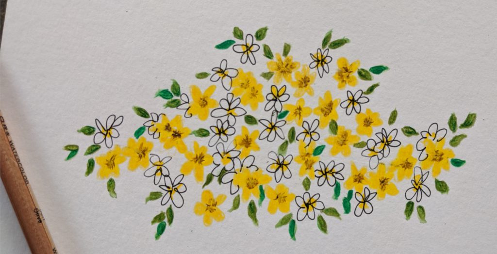 Watercolor Yellow Flowers - Amarie Lange Studio