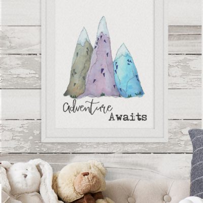 Adventure Awaits Nursery Watercolor Printable