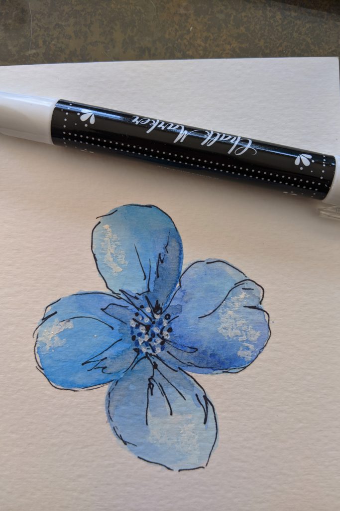 Amarie Lange Studio - watercolor blue flower 4