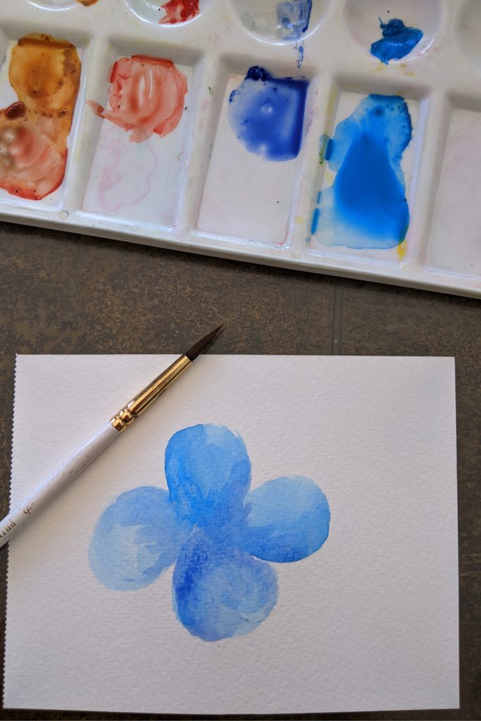 Amarie Lange Studio - watercolor blue flower 2