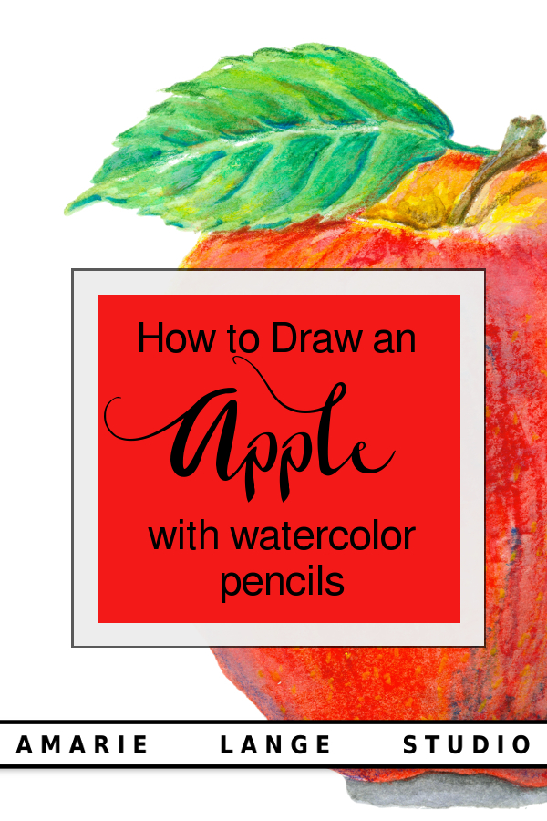 How to draw a watercolor apple - Amarie Lange Studio