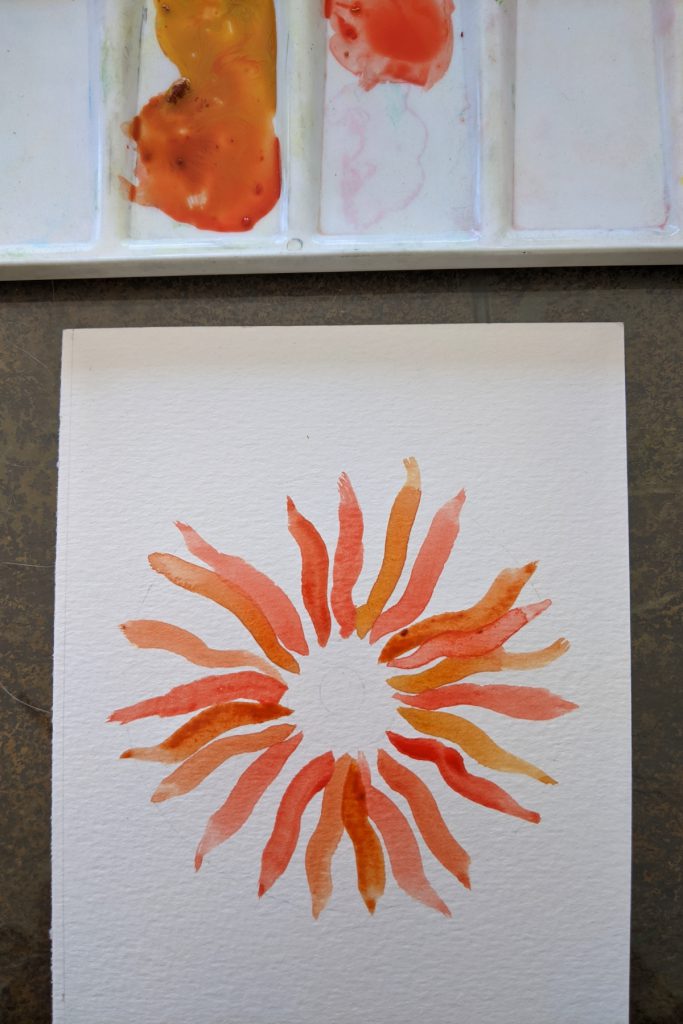 Amarie Lange Studio - Watercolor flower step 1