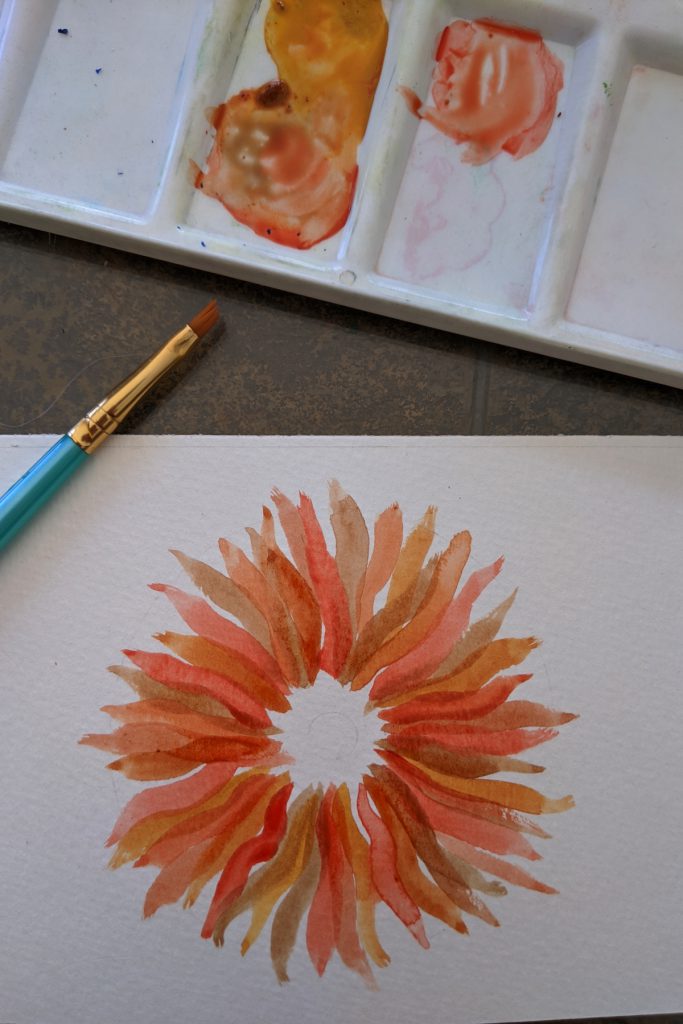 Amarie Lange Studio - watercolor flower step 2