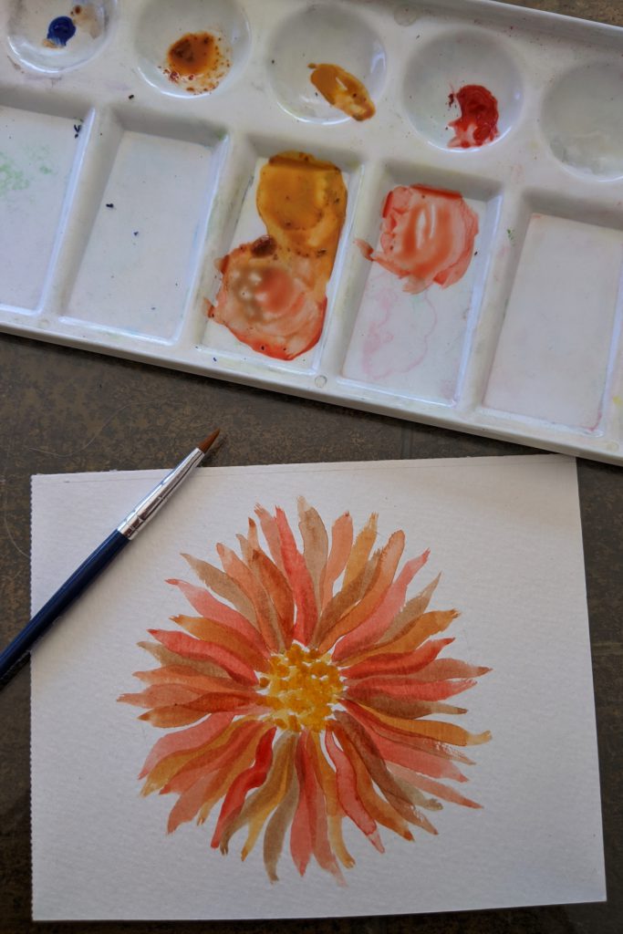 Amarie Lange Studio - watercolor flower Step 3