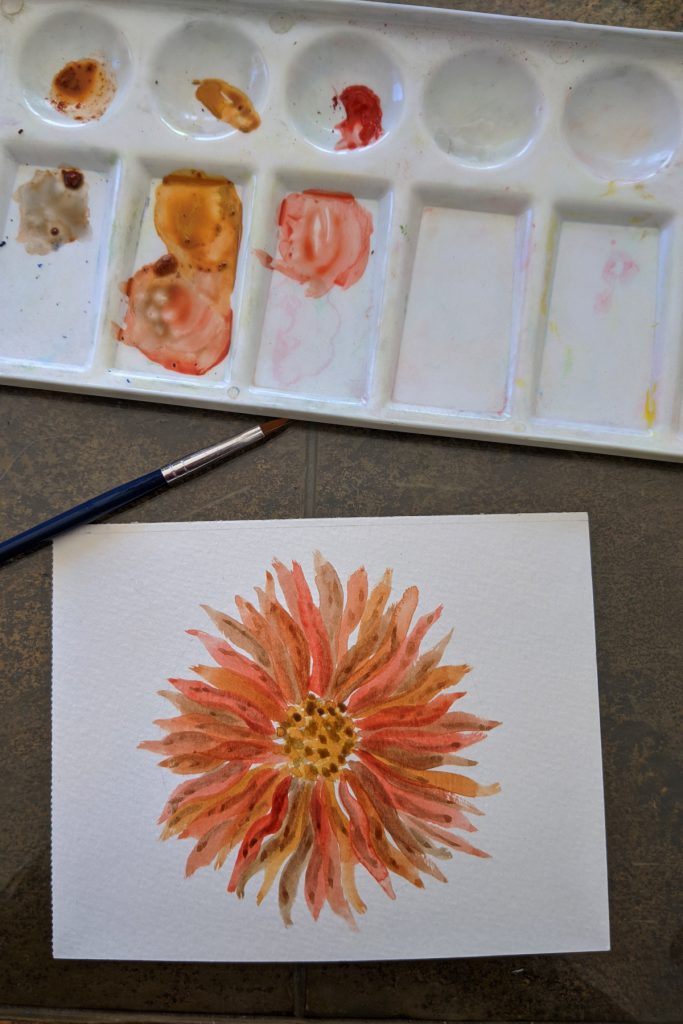 Amarie Lange Studio - watercolor flower step 4