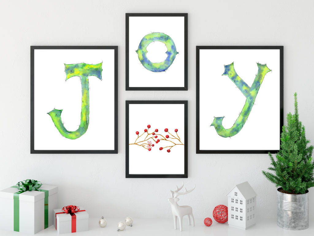 Christmas Berries Joy Wall Decor