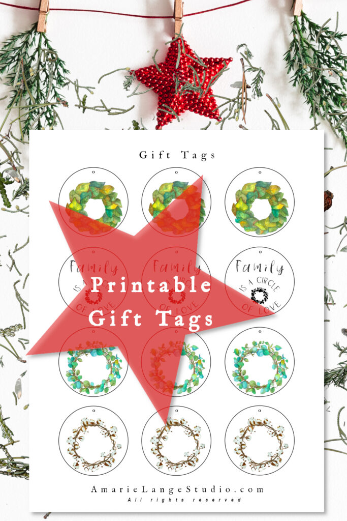 Printable Wreath Gift Tags