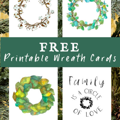 (Gorgeous) Watercolor Wreath Cards – {Free Printable for You!}