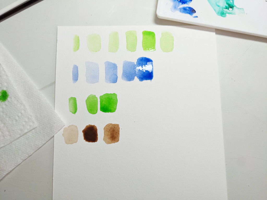 Watercolor swatches