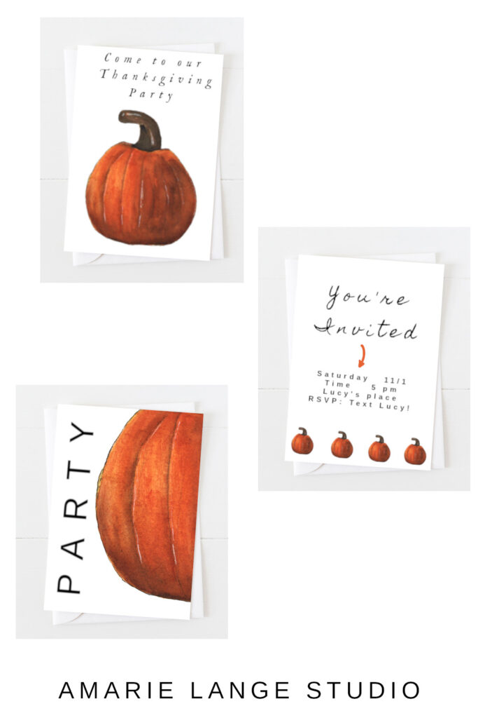 Happy Thanksgiving Pumpkin Clipart Invites