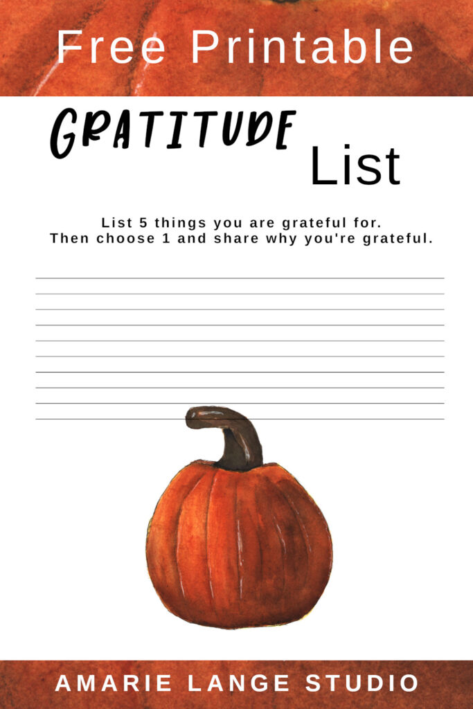 Free Printable Gratitude List