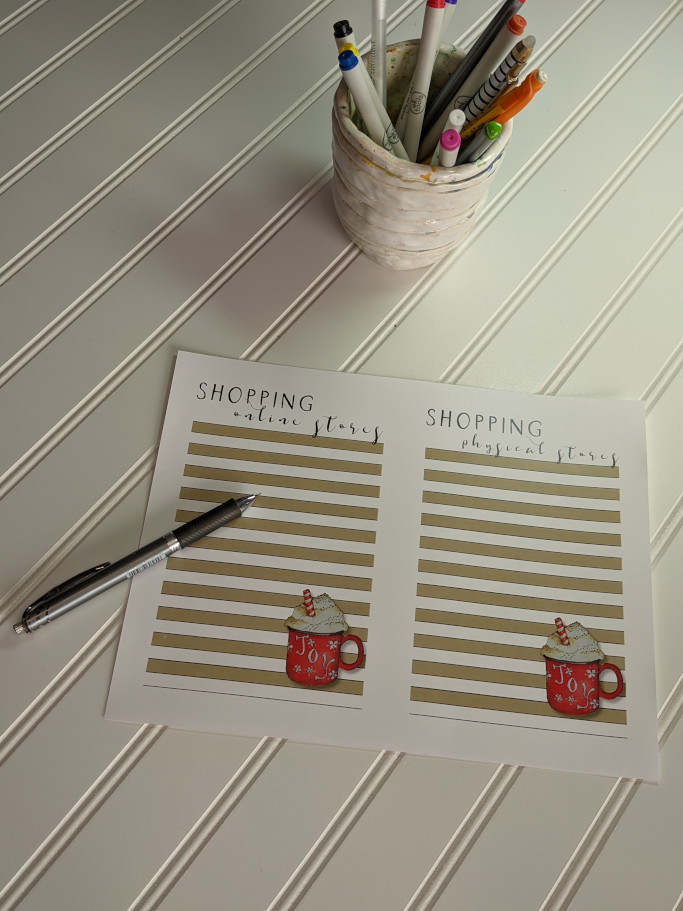 Printable Christmas Shopping List Planner Pages