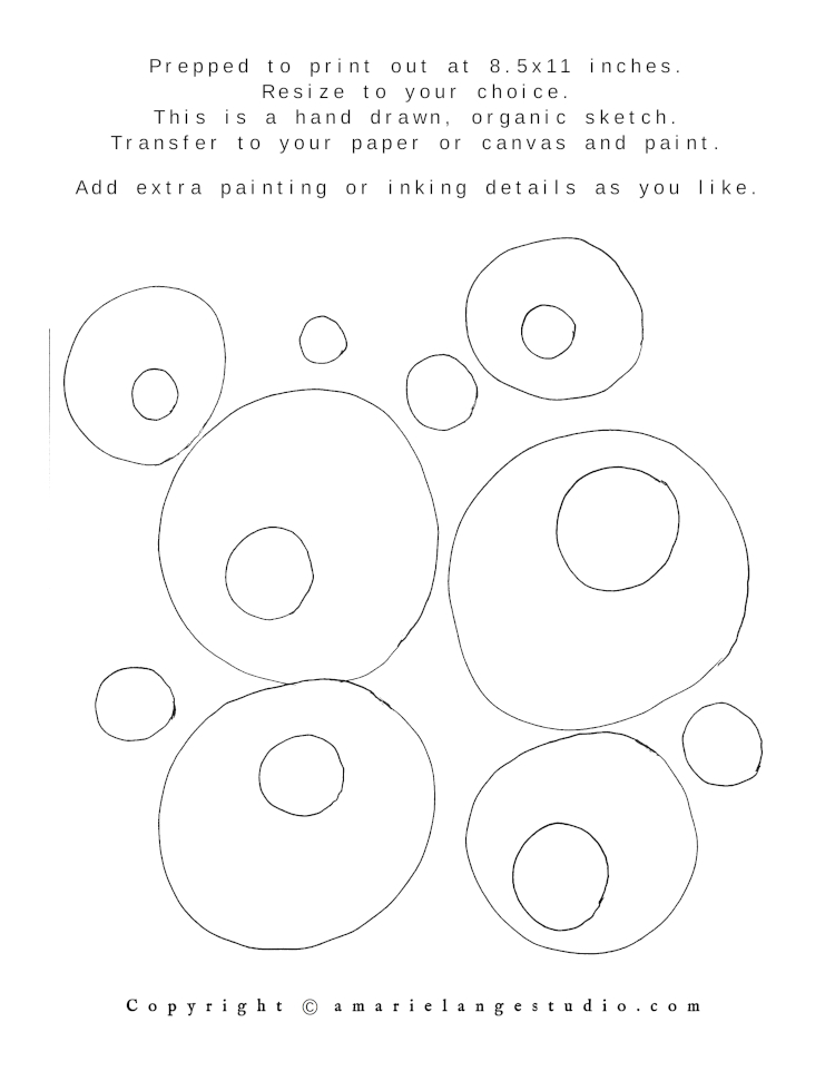 Abstract Watercolor Drawing {Free Download} – Working with Circles