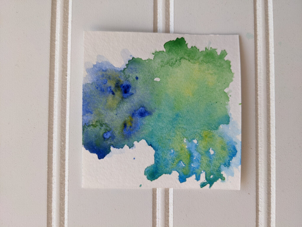 blue & green abstract watercolor painting