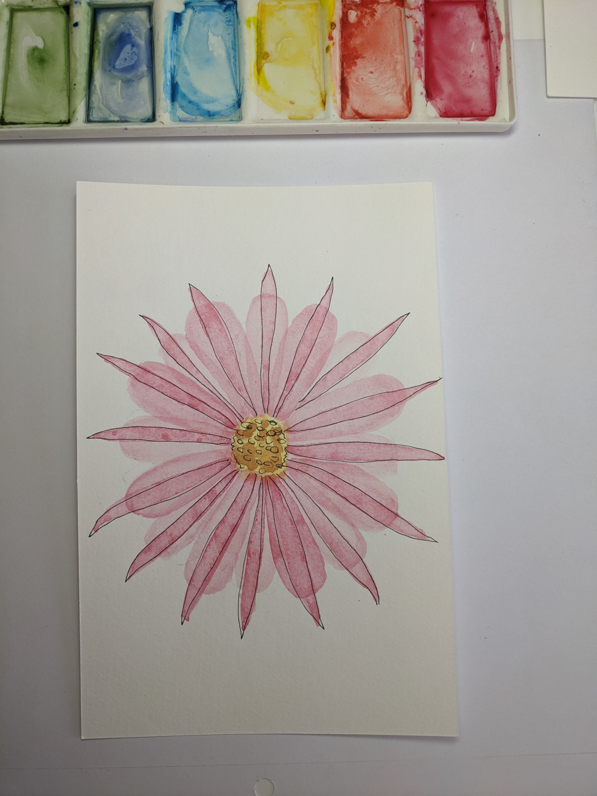 final watercolor pink transparent flower