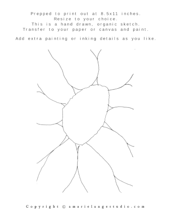 Abstract Flower Closeup Template – For Drawing