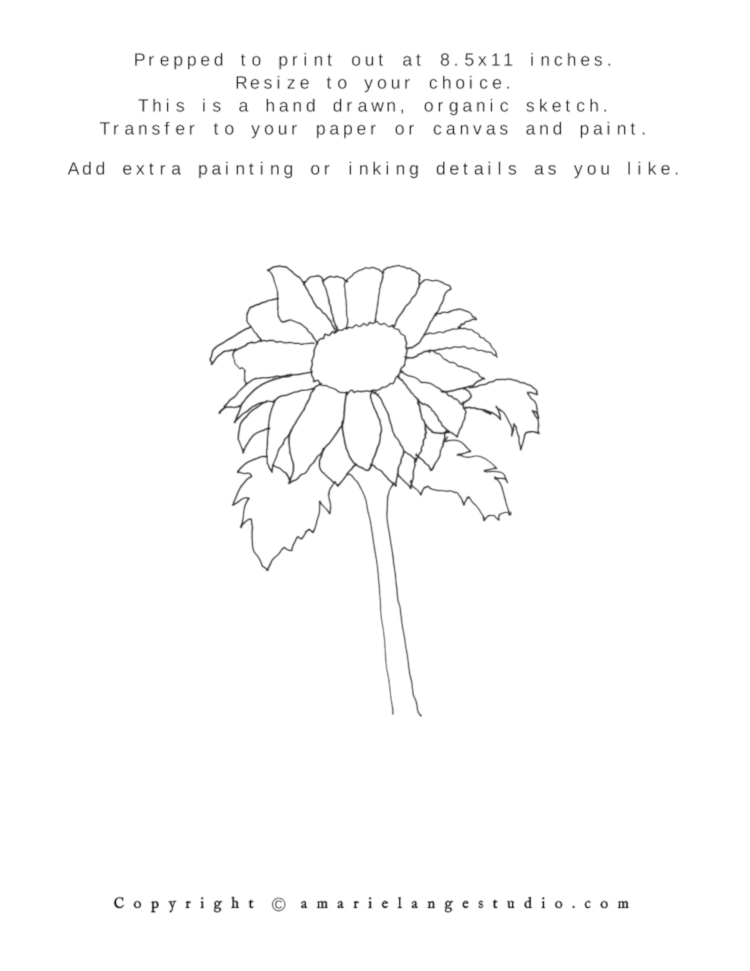 Free Printable Flower Drawing for Tracing