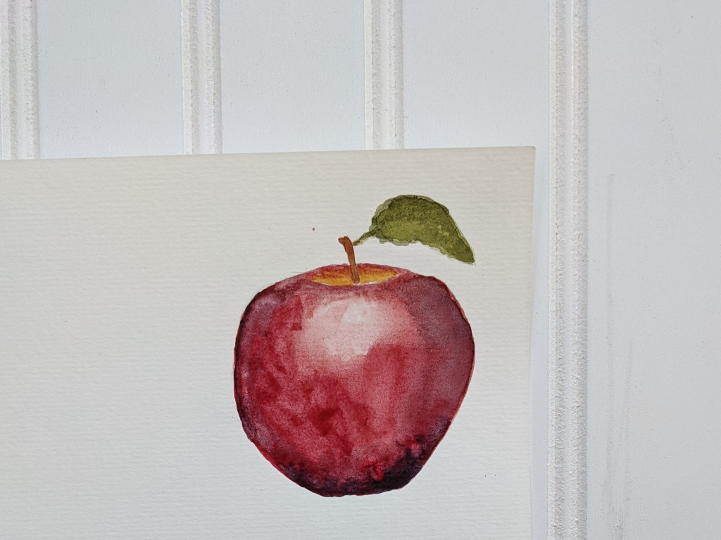 Easy Watercolor Apple