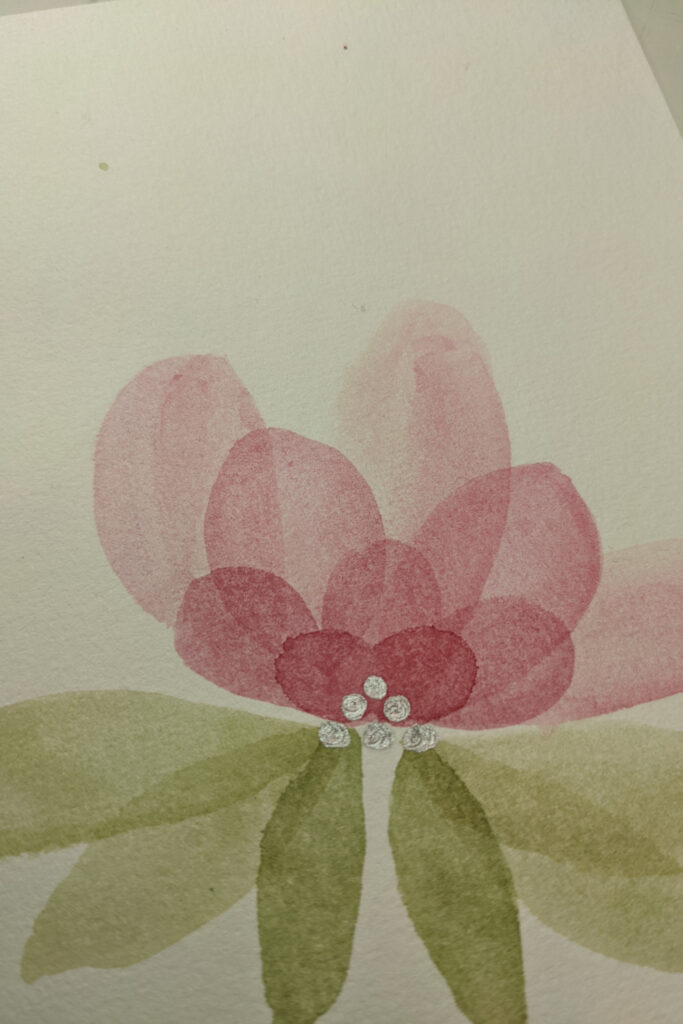 Easy Watercolor Pink Transparent  Flower