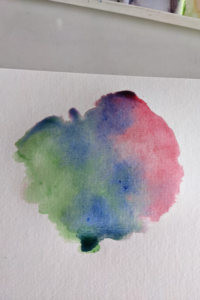 Tri-Colored Watercolor Background Splotch