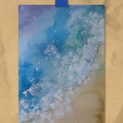 Watercolor Sand, Water and Foam - Abstract Style
