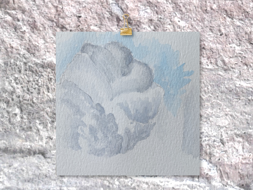 watercolor grey clouds