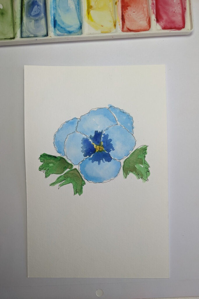Watercolour Abstract Blue Flower