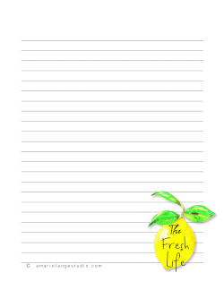 Free Printable Stationery in PDF format – Lemons