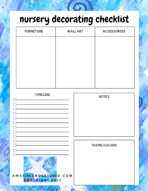 Printable Nursery Decorating Checklist