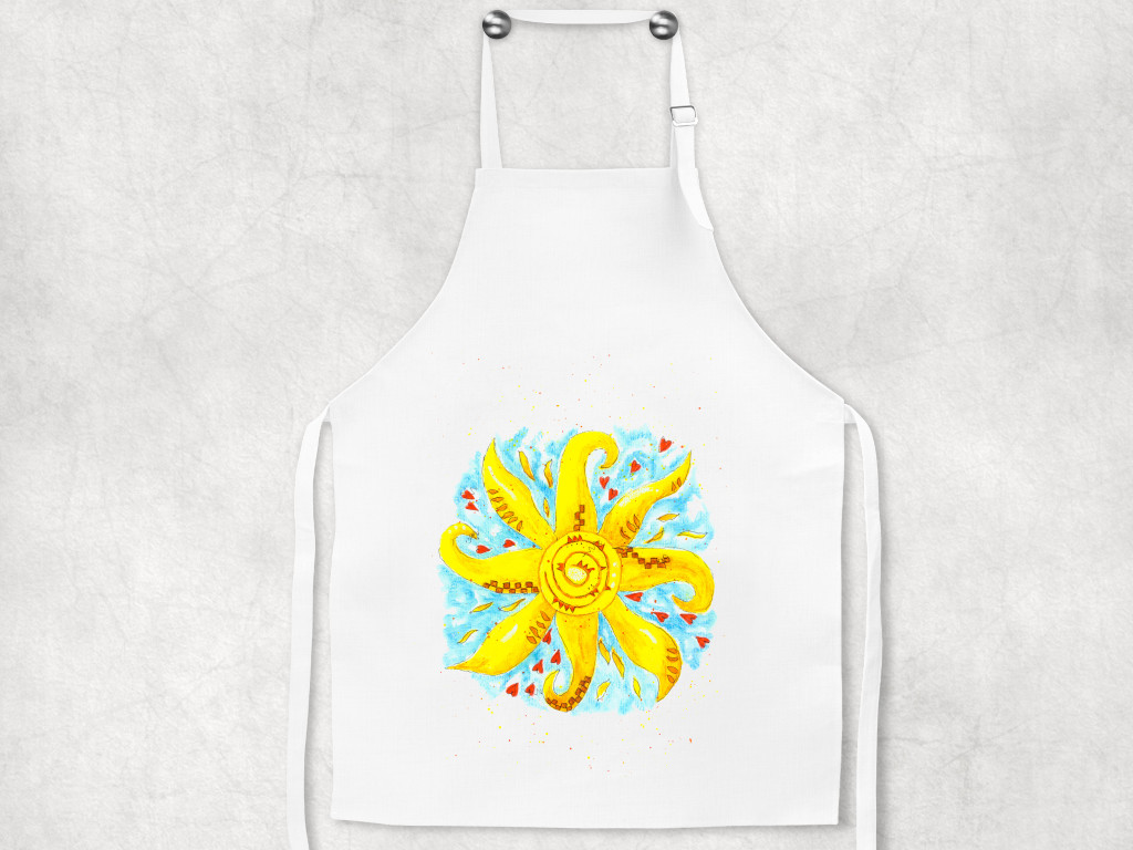 boho watercolor sunshine on apron