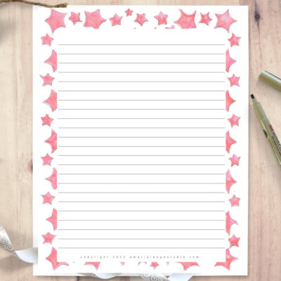 Free Printable Stationery Borders (& Matching Envelope Liners)