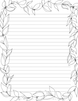 Free Printable Stationery Borders – Leaves – Lined