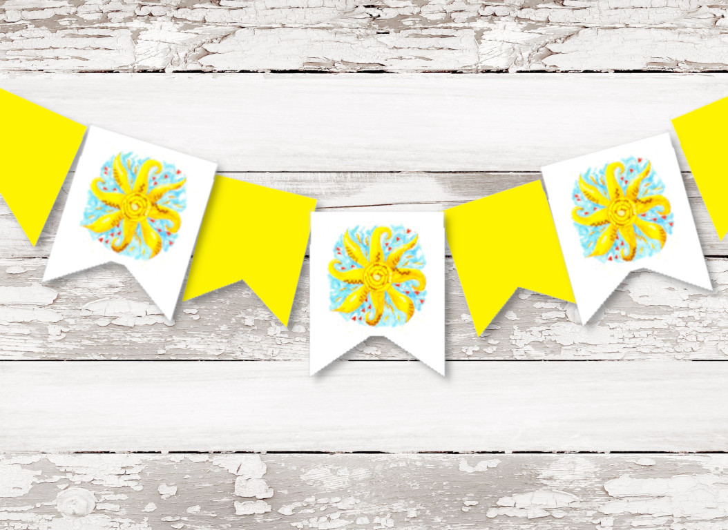 Watercolor Sunshine Banner from a Printable