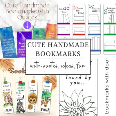 DIY Cute Handmade Bookmarks with Quotes, Animals, Sewing Fun + Free Printables