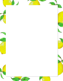 Free Printable Stationery Borders – Lemon – Unlined