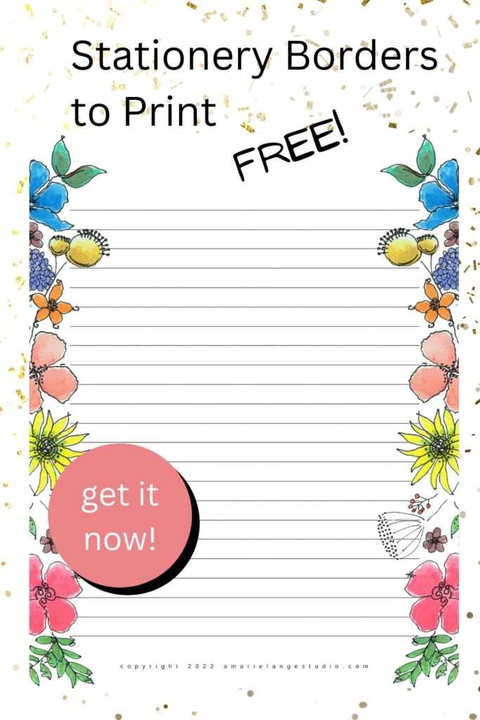 Floral Stationery Borders to Print Free paper