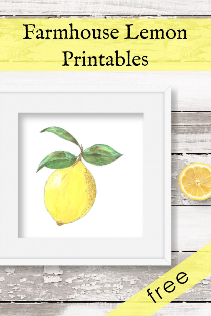 farmhouse lemon printables picture of a framed lemon watercolor