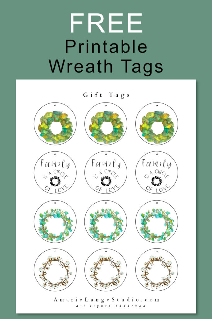 Free Printable Wreath Tags